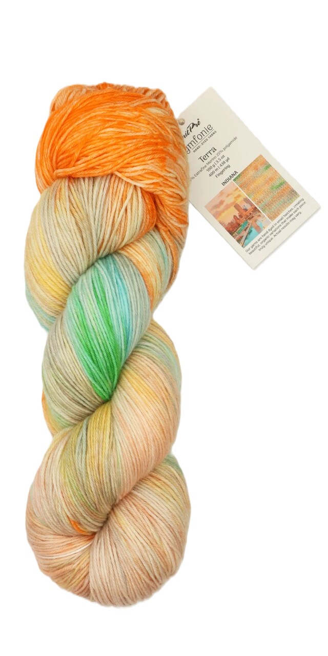 KnitPro Symfonie Premium Hand Dyed Merino Wool & Polyamide Sock Yarn| Terra Variegated America The Beautiful